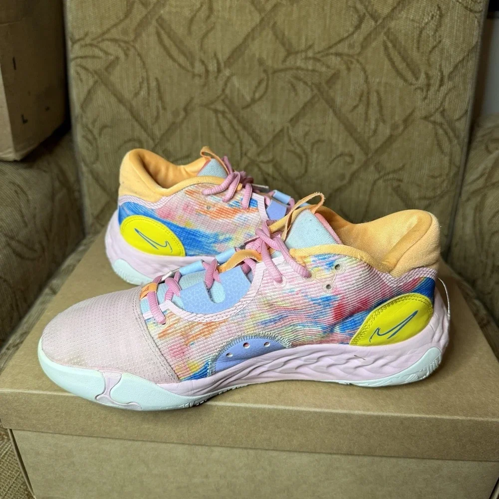 Size 8 Nike PG 6 Painted Swoosh Paul George PINK BLUE Natasha‎ DO9824-100